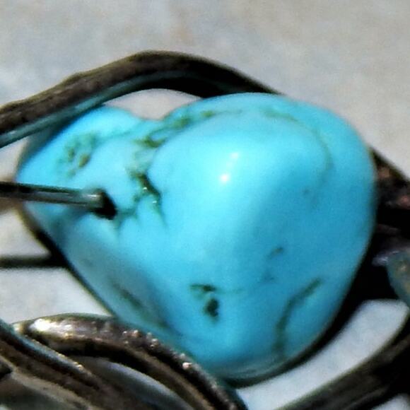 Rustic BoHo Turquoise Rocks & Rings Necklace - Picture 11 of 12